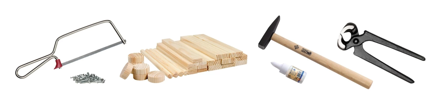 Pebaro Bouwset Hout Met Kindergereedschap - Afbeelding 4