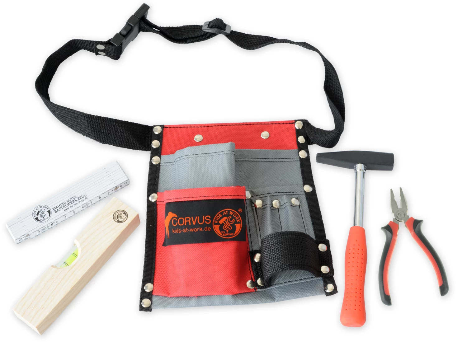Kids At Work Kindergereedschap Gereedschapsgordel 01 Van Textiel Met Inhoud - Afbeelding 3