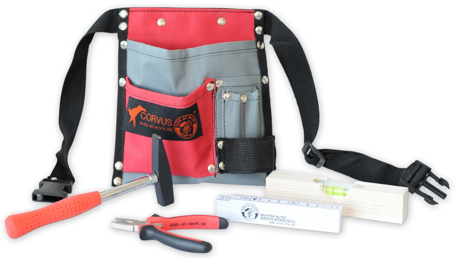 Kids At Work Kindergereedschap Gereedschapsgordel 01 Van Textiel Met Inhoud - Afbeelding 4