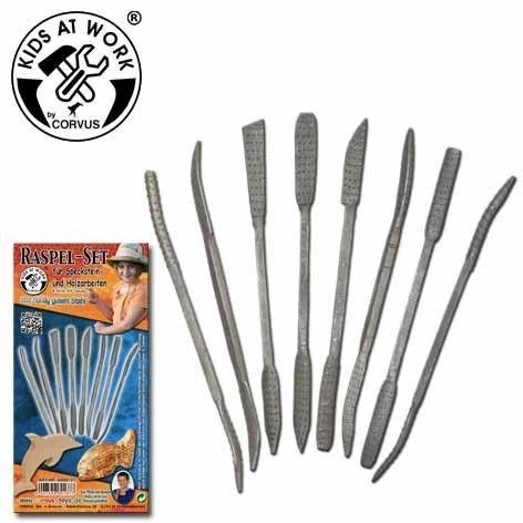 Kids At Work Kindergereedschap Kids At Work Set Van 8 Raspen - Afbeelding 2