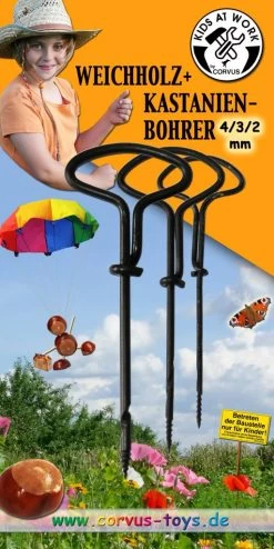Kids At Work Kindergereedschap Kastanjeboortjes Om Te Knutselen Met Kastanjes