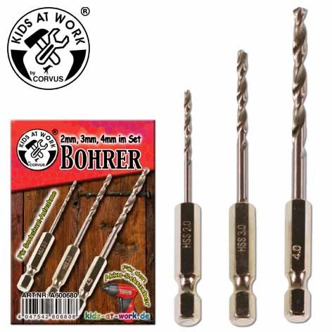 Kids At Work Kindergereedschap 3 Losse Boortjes Voor De Accu-schroefboormachine - Afbeelding 3