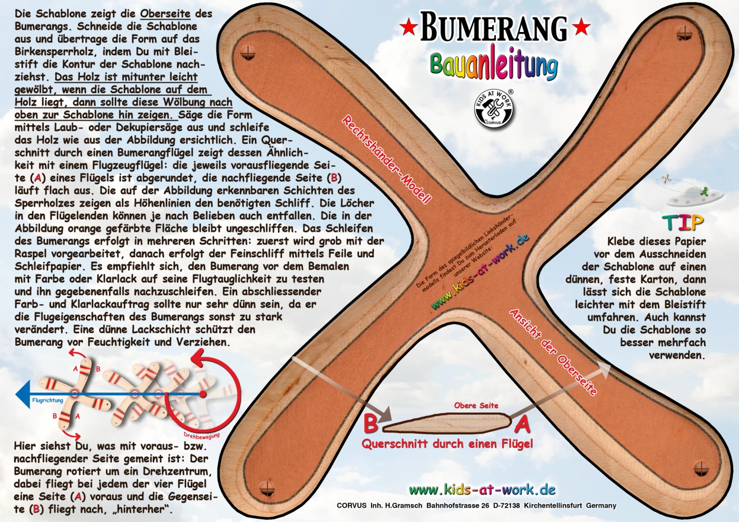 Kids At Work Kindergereedschap Boemerang Uit Hout, Zelfbouwpakket - Afbeelding 6