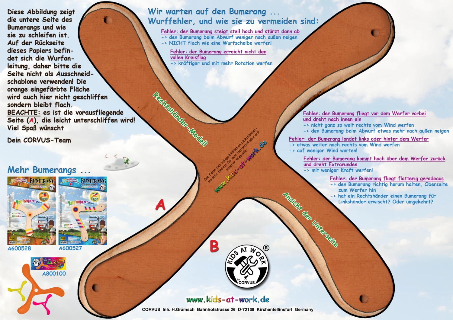 Kids At Work Kindergereedschap Boemerang Uit Hout, Zelfbouwpakket - Afbeelding 7