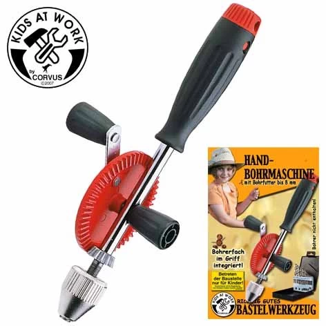 Kids At Work Kindergereedschap Handboormachine Met Opbergplek Voor Boortjes - Afbeelding 3