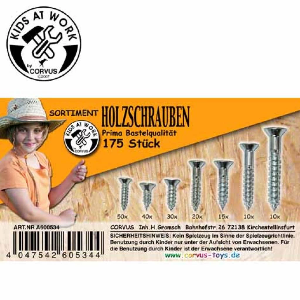 Kids At Work Kindergereedschap Schroeven In Verschillende Maten