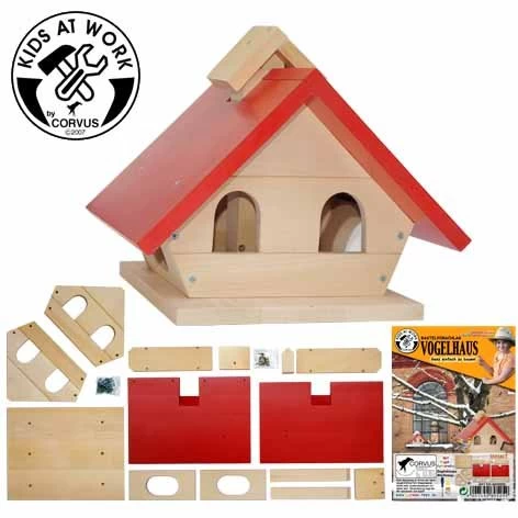 Kids At Work Kindergereedschap Vogelvoederhuisje Bouwpakket - Afbeelding 2