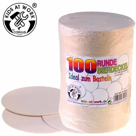 Kids At Work Kindergereedschap Kids At Work Bierviltjes 100 Stuks Om Te Knutselen - Afbeelding 3