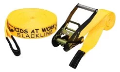 Kids At Work Kindergereedschap Slackline Geel: Balanceren Voor Kinderen En Volwassenen -
