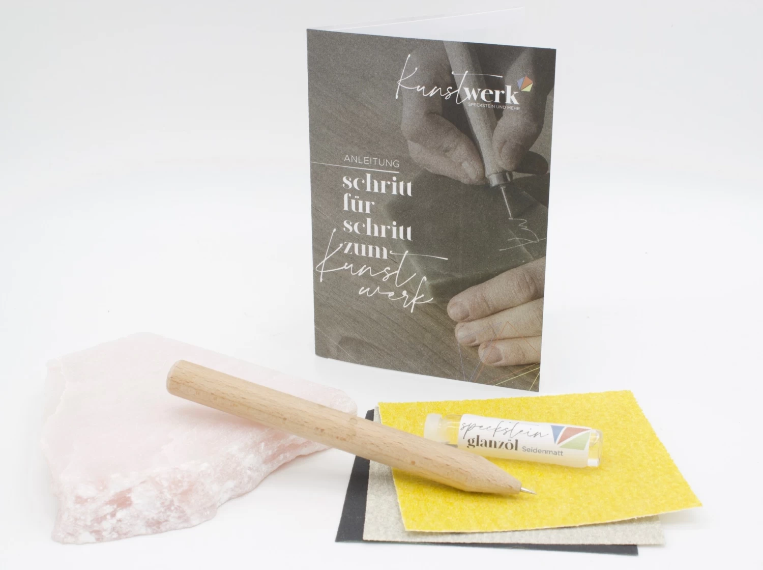 Kunstwerk Kunstwerk Speksteen Graveerset - Afbeelding 2