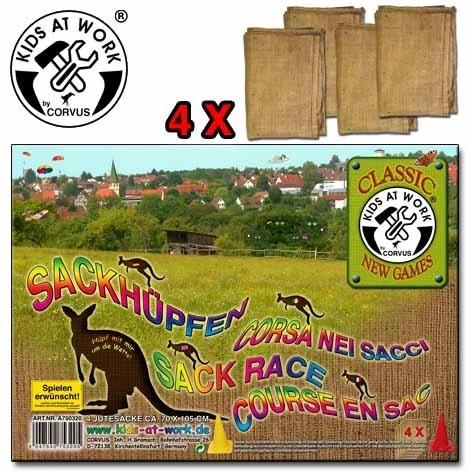 Kids At Work Kindergereedschap 4 Jute Zakken Voor Zakloopwedstrijden