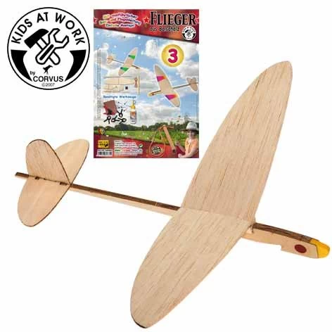 Kids At Work Kindergereedschap Vliegtuig Katapult, Uit Natuurlijk Hout, Zelfbouwpakket Drie - Afbeelding 2
