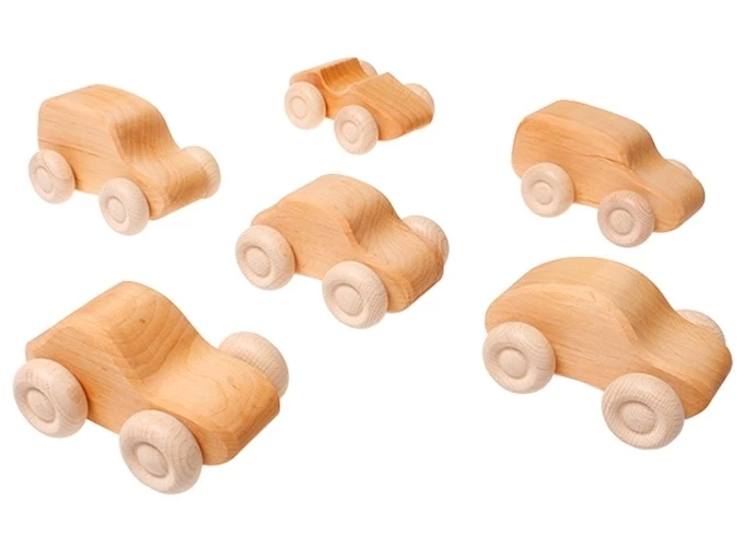 Grimms Zes Blank Houten Auto's