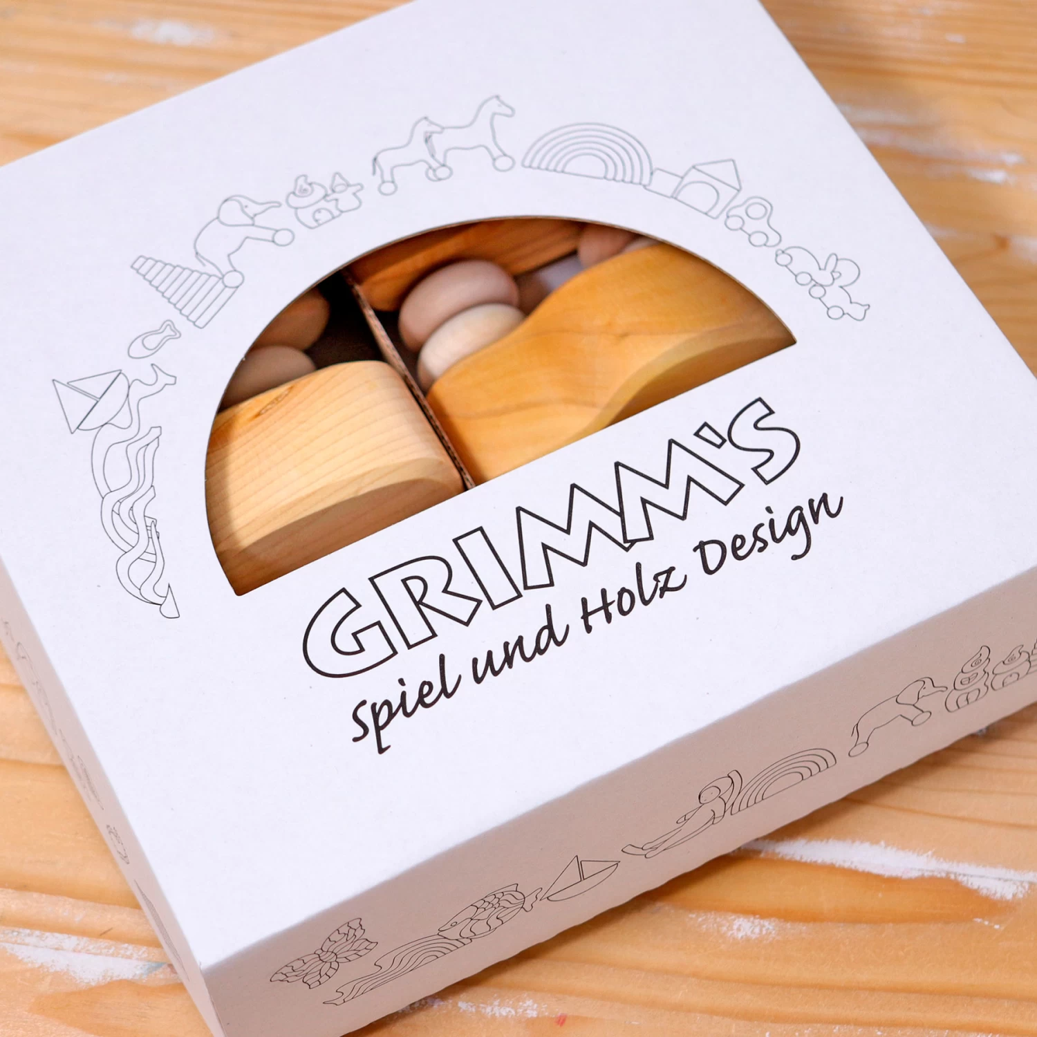 Grimms Zes Blank Houten Auto's - Afbeelding 3