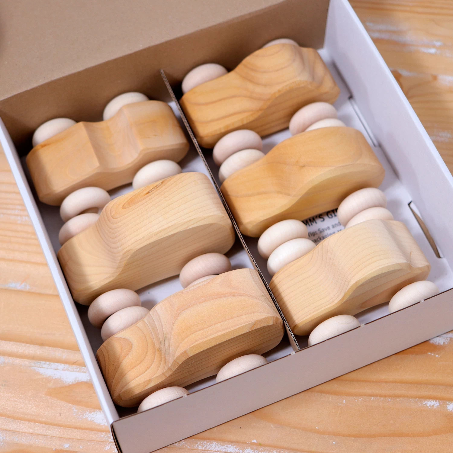 Grimms Zes Blank Houten Auto's - Afbeelding 4