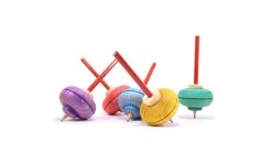 Mader Houten Tollen Tol Met Potlood Die Bij Het Draaien Zijn Route Tekent