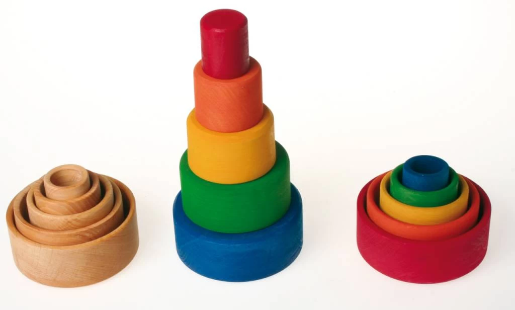 Grimms Ronde Stapelbakjes Van Hout In Blauw Sunset - Afbeelding 4