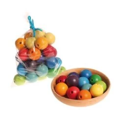 Grimms Houten Regenboog Kralen 30 Mm 36 Stuks