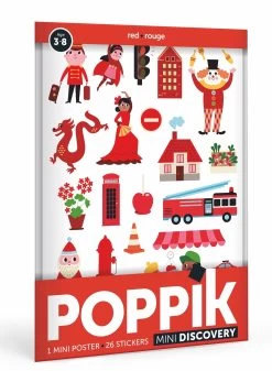 Poppik Poppik Stickerposter Mini Rood - Thema Stad