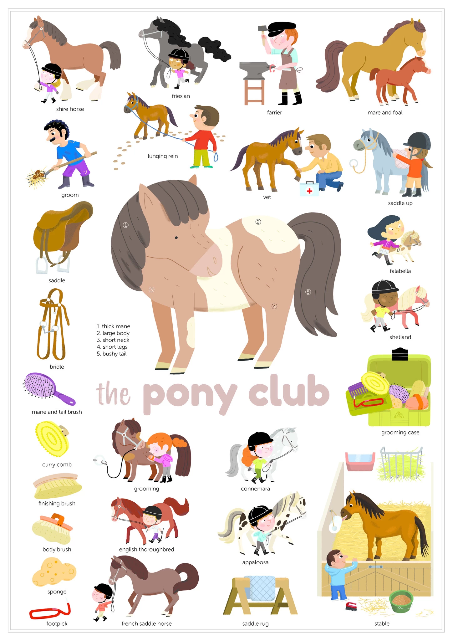 Poppik Poppik Kleine Stickerposter Pony Club - Afbeelding 7