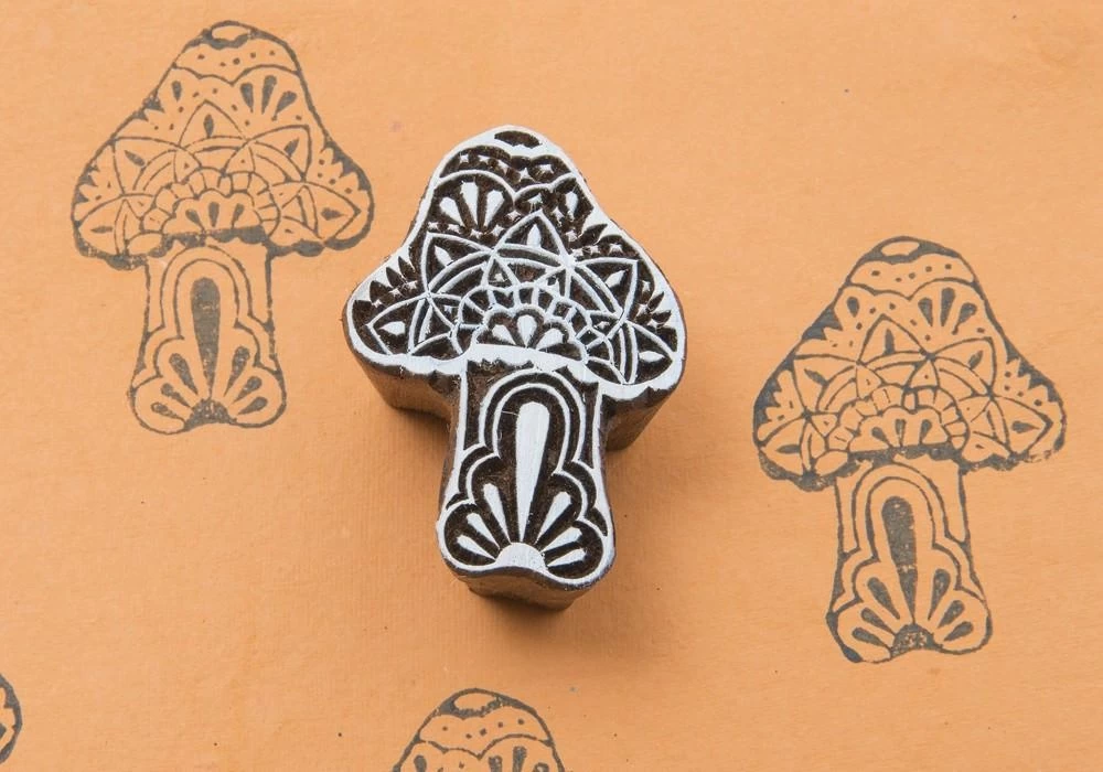 Blockwallah Blokstempel Quirky Mushroom - Paddenstoel