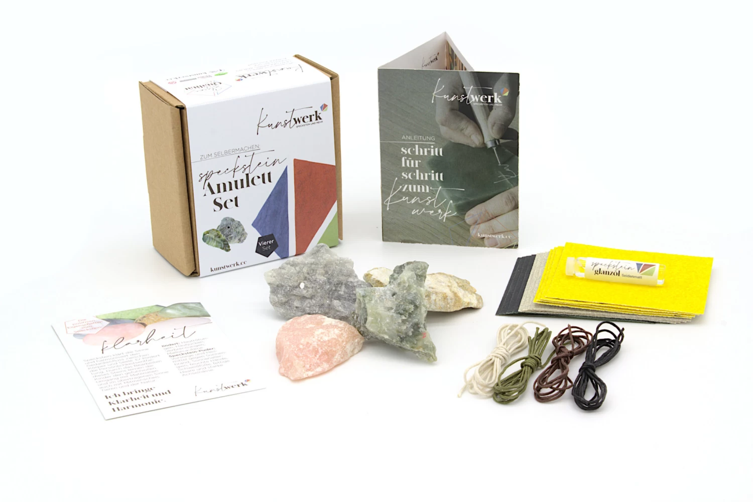 Kunstwerk Kunstwerk Amuletten Set Speksteen - 4 Stuks