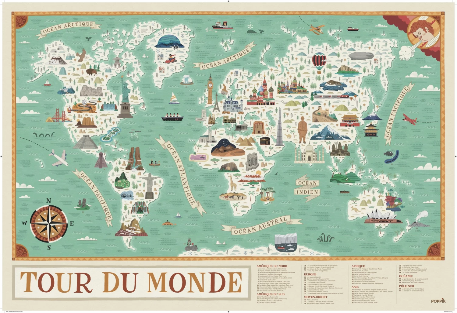 Poppik Discovery Stickerposter Wereldtoer - Afbeelding 2