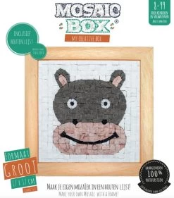 Neptune Mosaic Mosaicbox - Mozaiek Met Lijst Nijlpaard 17 Cm