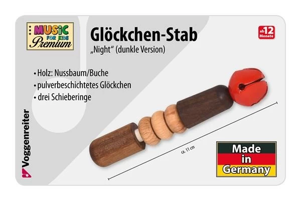 Voggenreiter Kindermuziekinstrumenten Muziekrammelaar- Baby Bells 'nacht' Donkere Klank - Afbeelding 3