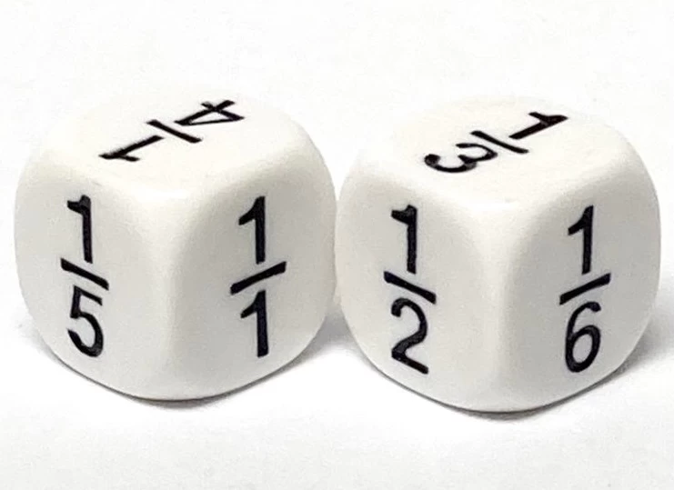 Koplow Games Koplow Games - Dobbelstenen Breuken 1/1 Tot 1/6 - Per Stuk