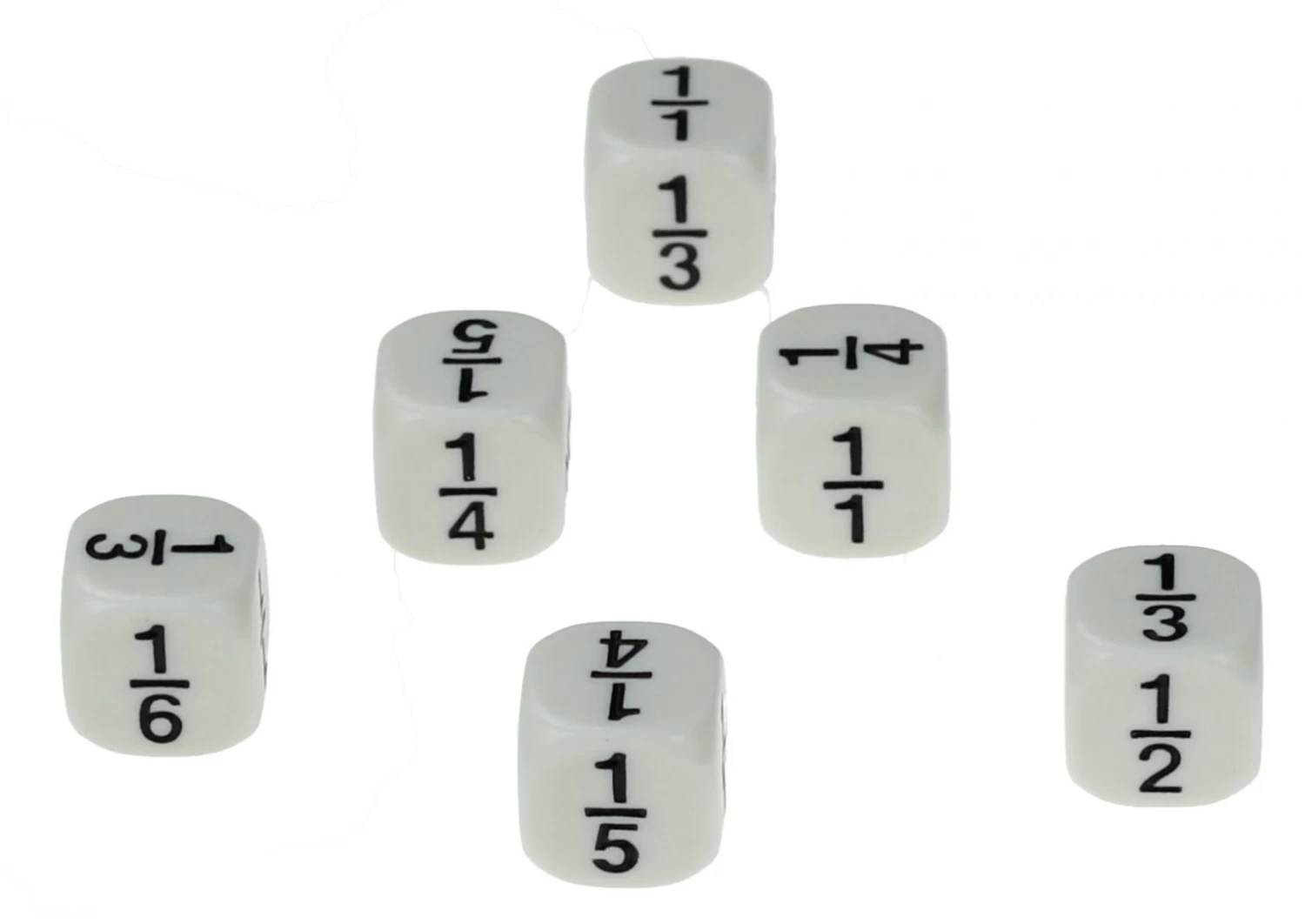 Koplow Games Koplow Games - Dobbelstenen Breuken 1/1 Tot 1/6 - Per Stuk - Afbeelding 3