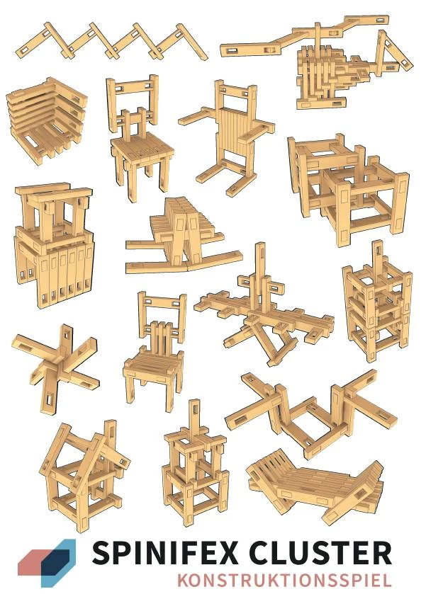 Spinifex Cluster Constructiespeelgoed Spinifex Cluster Starter 34 Constructiestukken - Afbeelding 7