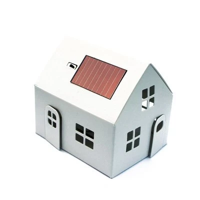 Litogami Zonne-energie Bouwpakketten Bouwpakket Solar Huisje Wit Om Te Schilderen En In Te Kleuren - Afbeelding 4