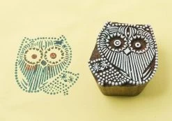 Blockwallah Blokstempel Owl Family - Familie Uil - Klein Formaat