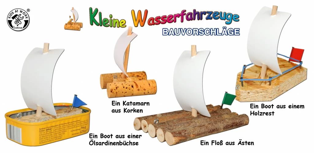 Kids At Work Kindergereedschap Bouw Je Eigen Boten Vloot - Set 12 Masten En Zeilen