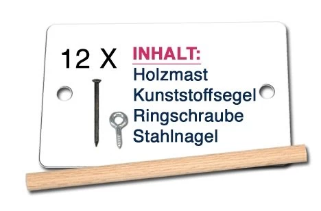 Kids At Work Kindergereedschap Bouw Je Eigen Boten Vloot - Set 12 Masten En Zeilen - Afbeelding 2
