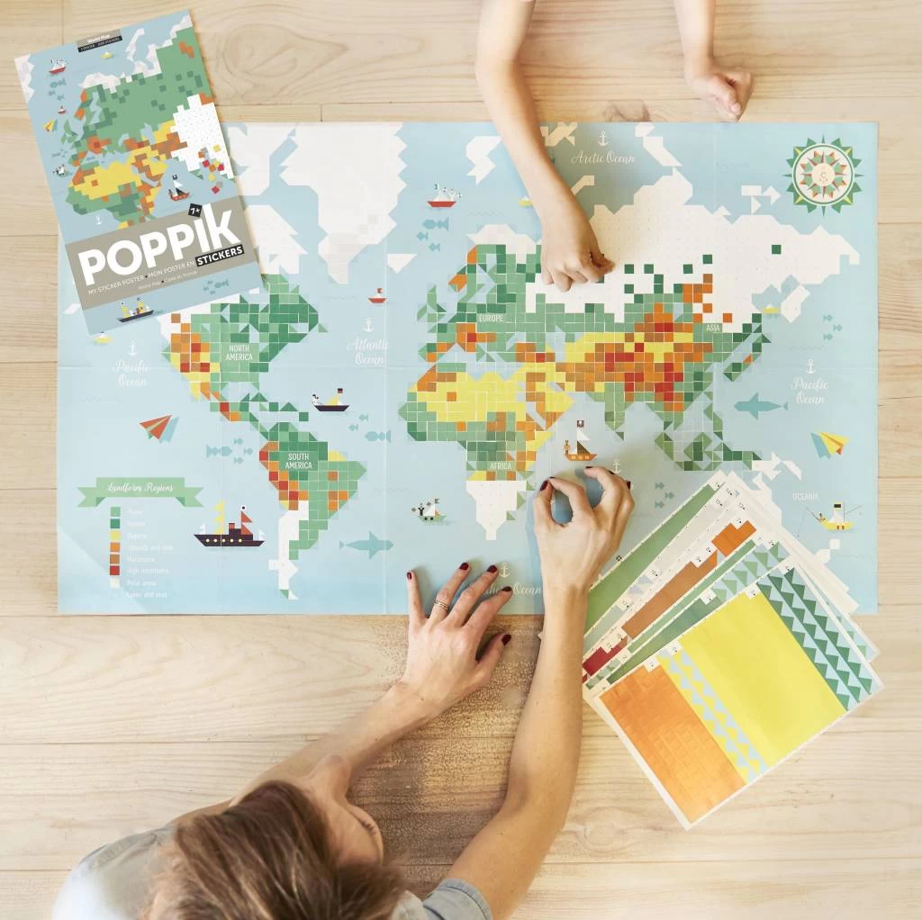 Poppik Make Your Own Sticker Poster - WORLD MAP - Afbeelding 2