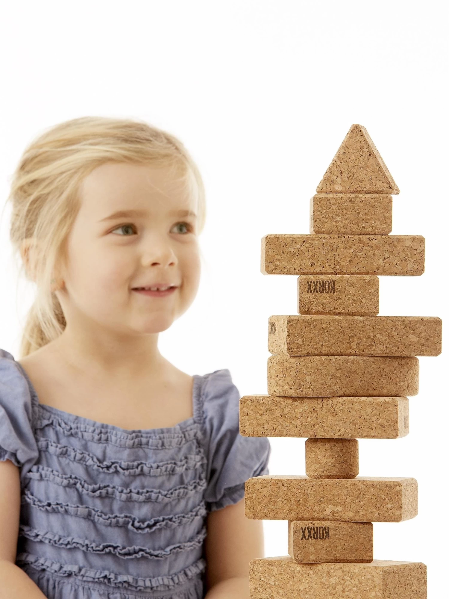 KORXX Kurk Blokken Form Medium Viltbox - 60 Kurk Bouwblokken - Afbeelding 4