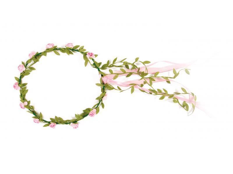 VAH - Spielzeugmanufaktur - Kinderspeelgoed Uit Historische Tijden Hoofdkrans Bloemen Roze Roosjes