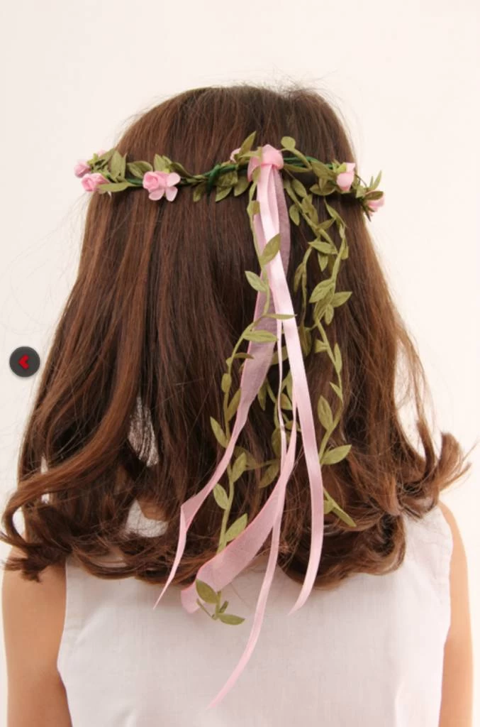 VAH - Spielzeugmanufaktur - Kinderspeelgoed Uit Historische Tijden Hoofdkrans Bloemen Roze Roosjes - Afbeelding 2