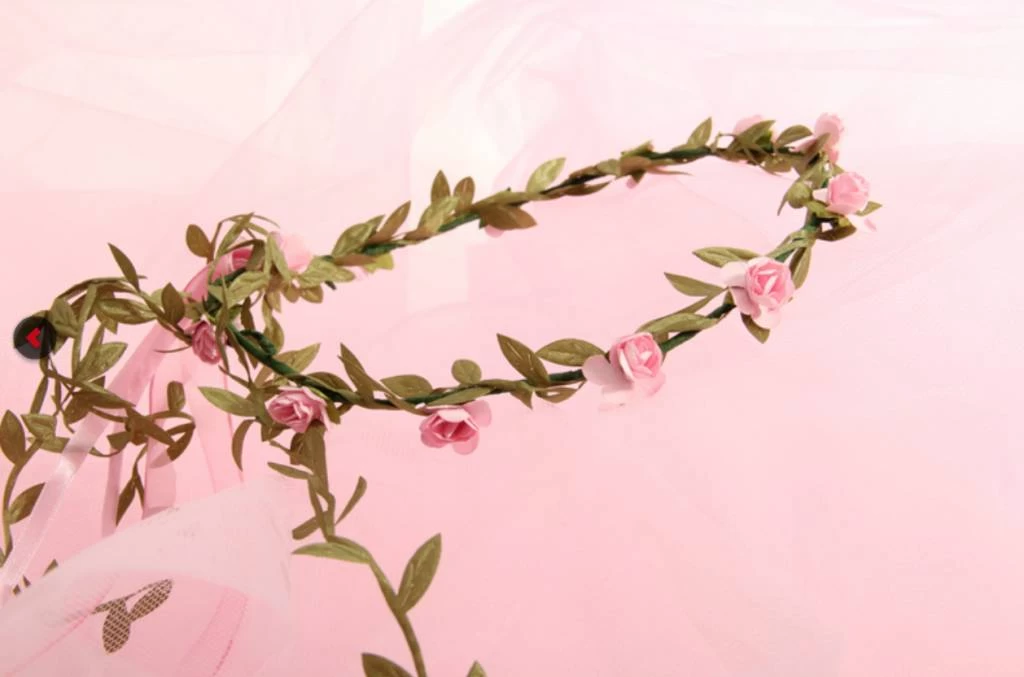 VAH - Spielzeugmanufaktur - Kinderspeelgoed Uit Historische Tijden Hoofdkrans Bloemen Roze Roosjes - Afbeelding 3