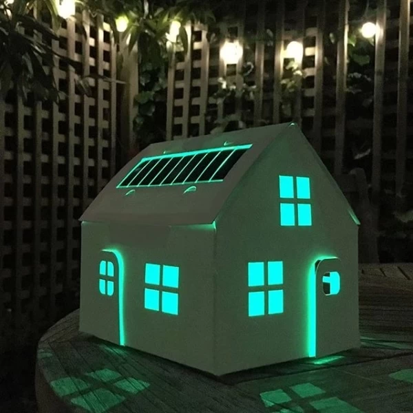 Litogami Zonne-energie Bouwpakketten Litogami Bouwpakket - Casagami Plus Wit Met Zonnepaneel En Lampje