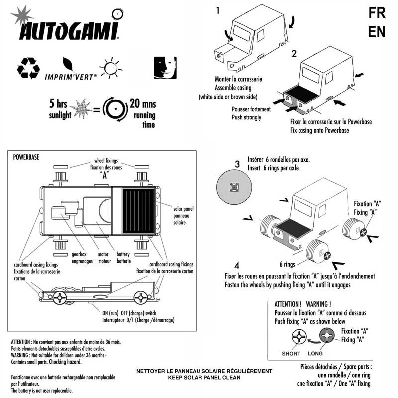 Litogami Zonne-energie Bouwpakketten Renault 4L Blauw Bouwpakket Op Zonne-energie - Afbeelding 5