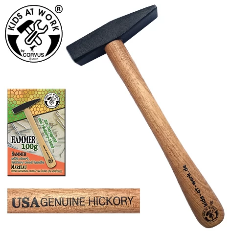 Kids At Work Kindergereedschap Hamer Met Kort Houten Handvat - Afbeelding 2
