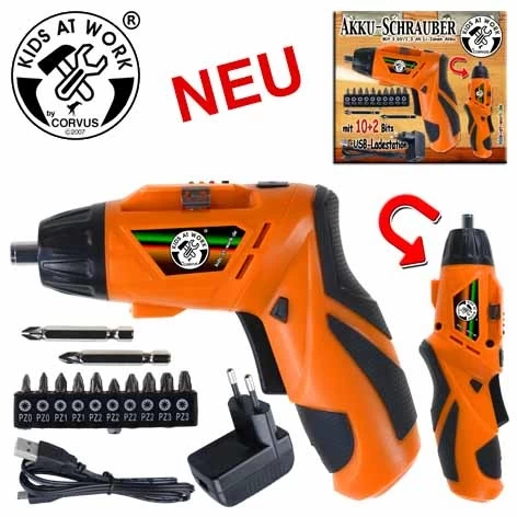 Kids At Work Kindergereedschap Kids At Work Accu Verstelbare Schroefboormachine - Afbeelding 2
